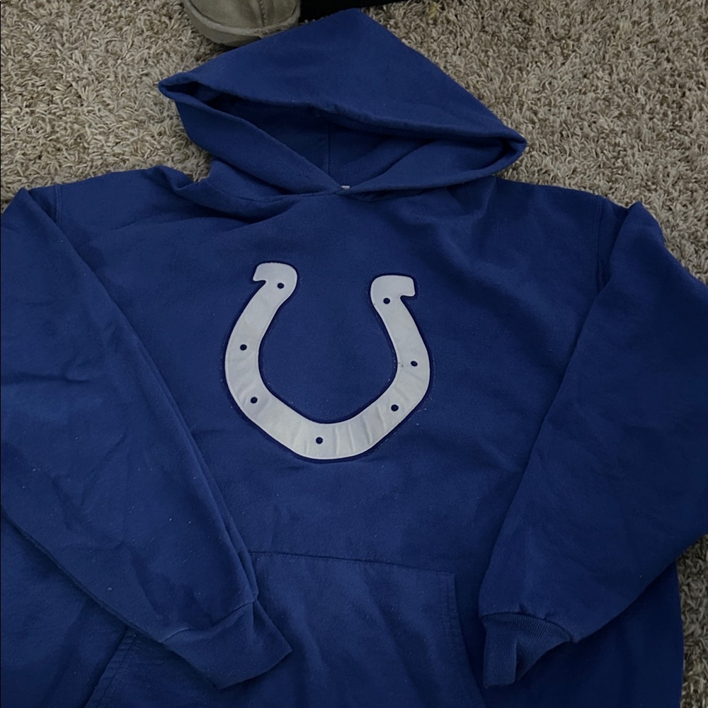 Team Apparel Blue Hoodie with Gray Horseshoe Logo